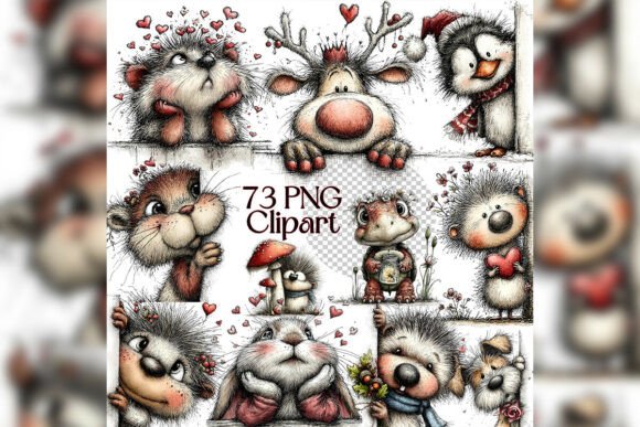 Download Whimsical Peeking Reindeer Clipart Set - Deer clipart Collection
