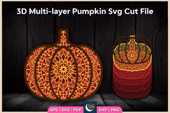Download 3D Multi-layer Pumpkin Mandala Svg File - Svg file Collection
