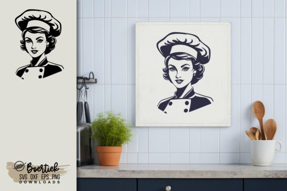 Download Retro Style Female Chef SVG File - Svg file Collection