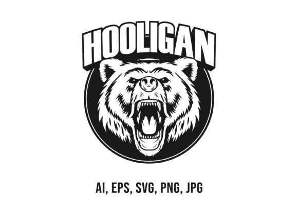 Download Hooligan Logo Template with Bear Mascot - Bear mascot Collection