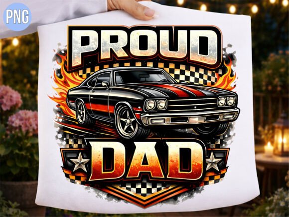 Download Proud Dad Muscle Racing Car PNG T-SHIRT - Car png Collection