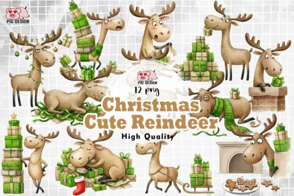 Download Christmas Cute Reindeer Clipart PNG - Deer clipart Collection