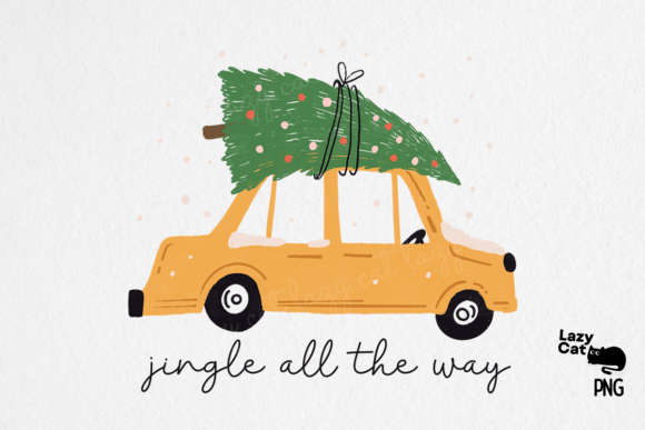 Download Hand Drawn Christmas Tree Car PNG - Car png Collection