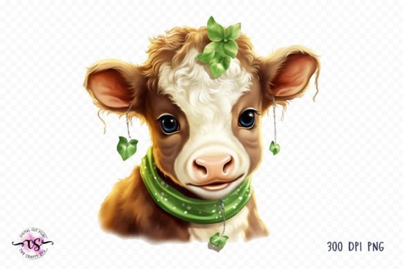 Download Cute St Patrick's Day Baby Cow Clipart - Premium Resources