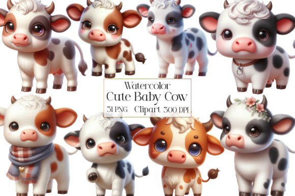 Download Watercolor Cute Baby Cow Clipart - Baby cow clipart Collection