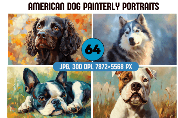 Download American Dogs Painterly Portraits - Painterly Collection