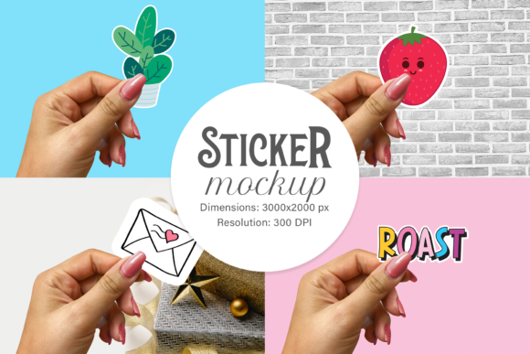 Download Sticker Mockup | 1 PSD File - Psd file Collection
